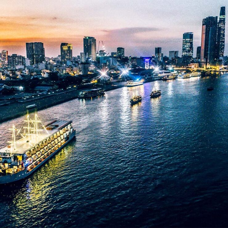 River Cruises & Nightlife on the Saigon River: A Romantic, Lively, and Unforgettable Evening Experience for Guests of Silverland Min Hotel